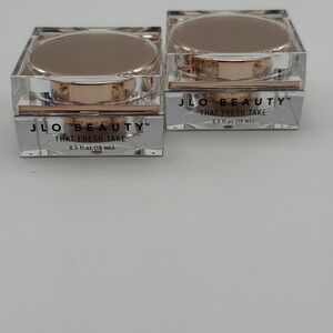 JLO BEAUTY That Fresh Take‎ Eye Cream 0.5 fl oz 15 mL Set of 2 Rose Gold Jars